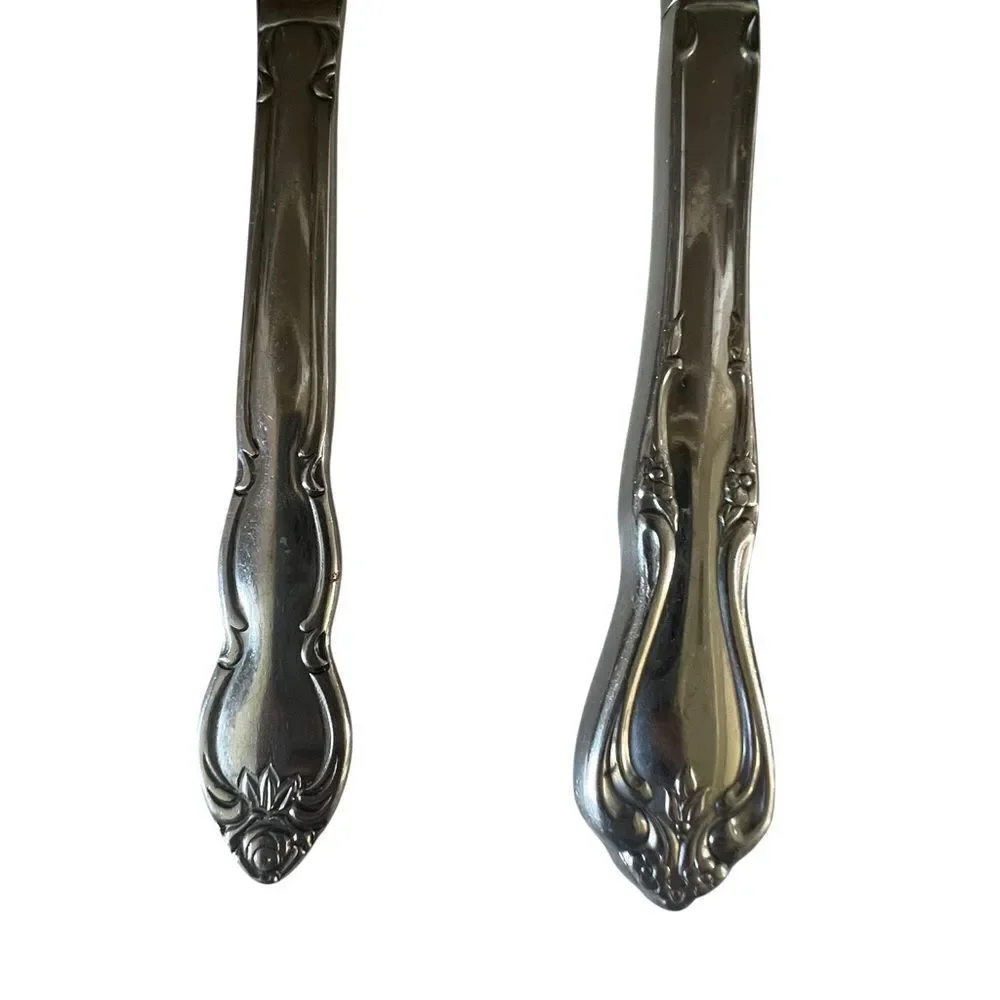Oneida Set of 8 Briarwood & Arbor Rose Dinner Knives Stainless Silver Flatware